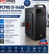 PCPRO I5-14400 16GB Ram 512GB SSD Masaüstü Ev Ofis Bilgisayarı 